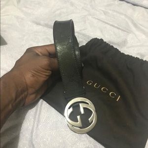 Gucci Belt Guccisama Forest Green Big GG Buckle